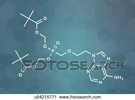 Stock Image - Adefovir dipivoxil hepatitis B and HSV drug, molecular model. Fotosearch