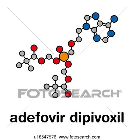 Stock Photograph - Adefovir dipivoxil hepatitis B and HSV drug, molecular model. Fotosearch