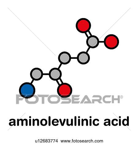 Picture - ALA cancer drug, molecular model. Fotosearch