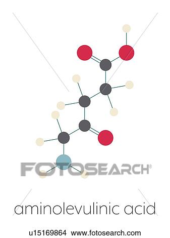 Picture - ALA cancer drug, molecular model. Fotosearch