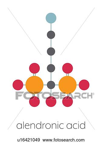 Stock Photo - Alendronic acid osteoporosis drug, molecular model. Fotosearch