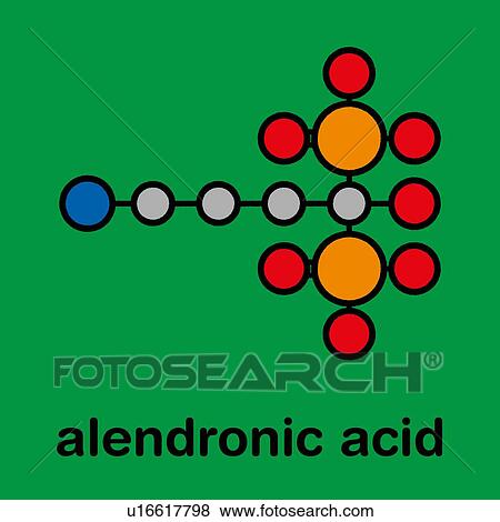 Stock Photo - Alendronic acid osteoporosis drug, molecular model. Fotosearch