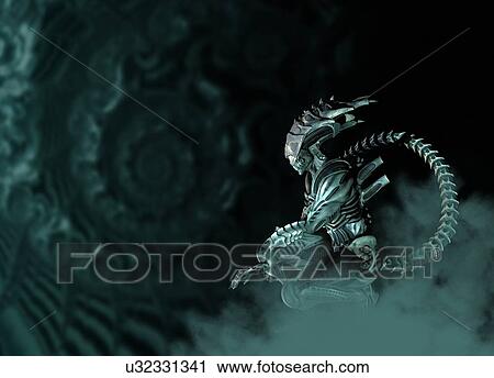 Alien, illustration View Large Photo Image Stock Image - Alien, illustration. Fotosearch