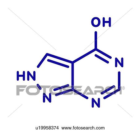 Allopurinol gout drug, molecular model View Large Photo Image Picture - Allopurinol gout drug, molecular model. Fotosearch