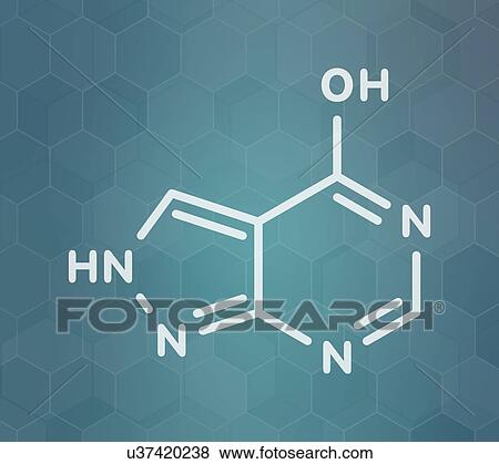 Allopurinol gout drug, molecular model View Large Photo Image Stock Photo - Allopurinol gout drug, molecular model. Fotosearch