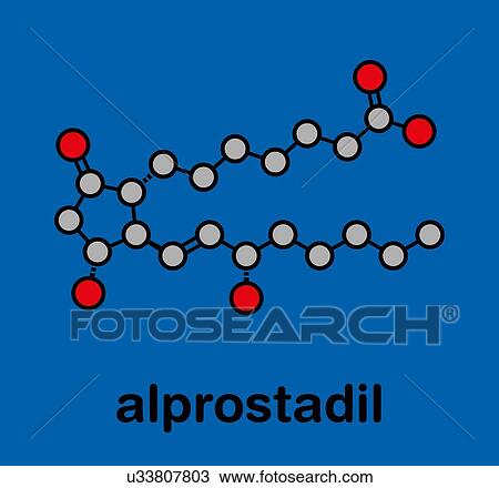 Stock Image - Alprostadil erectile dysfunction drug, molecular model. Fotosearch