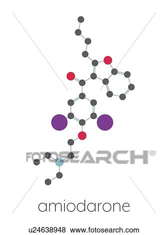 Stock Photo - Amiodarone antiarrhythmic drug, molecular model. Fotosearch