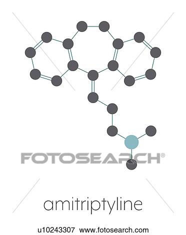 Stock Photo - Amitriptyline tricyclic antidepressant drug, molecular model. Fotosearch