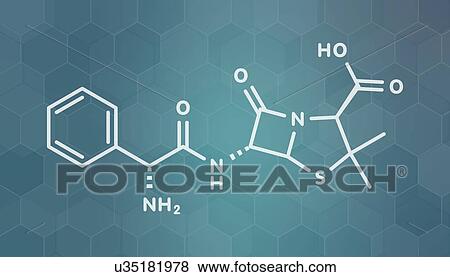 Stock Photo - Ampicillin beta-lactam antibiotic drug, molecular model. Fotosearch