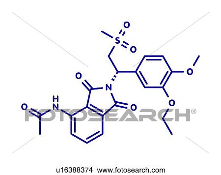 Picture - Apremilast investigational psoriasis drug, molecular model. Fotosearch
