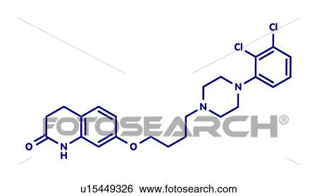 Stock Photograph - Aripiprazole lauroxil antipsychotic drug, molecular model. Fotosearch