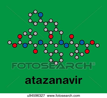 Stock Photo - Atazanavir HIV drug, molecular model. Fotosearch