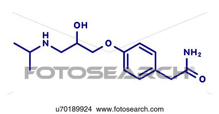 Picture - Atenolol high blood pressure drug, molecular model. Fotosearch