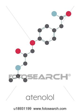 Stock Photo - Atenolol high blood pressure drug, molecular model. Fotosearch