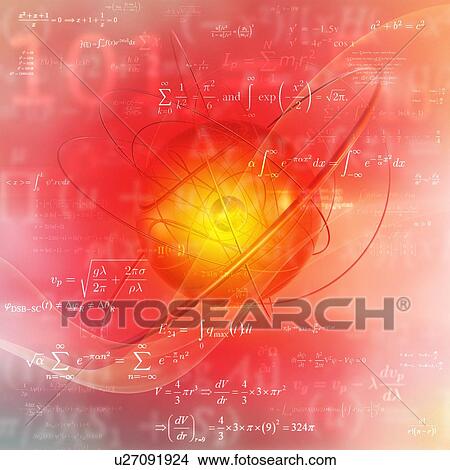 Picture - Atom and nucleus, illustration.. Fotosearch