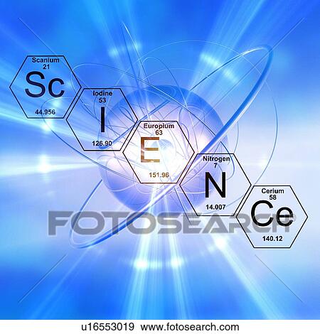Stock Photo - Atom and word 'life', illustration.. Fotosearch