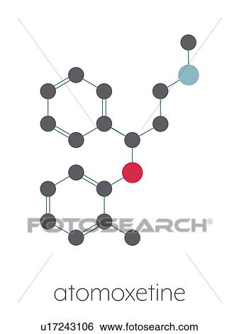 Stock Photograph - Atomoxetine ADHD drug, molecular model. Fotosearch