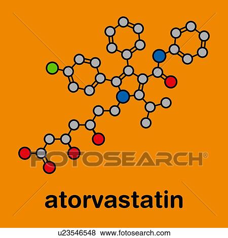 Stock Photo - Atorvastatin cholesterol lowering drug, molecular model. Fotosearch