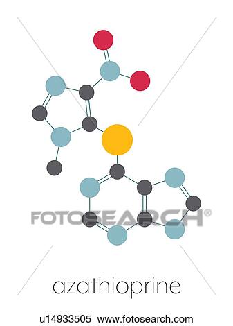 Stock Photography - Azathioprine immunosuppressive drug, molecular model. Fotosearch