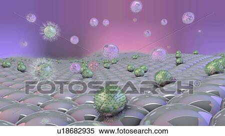 Stock Photography - Bacteria and viruses, illustration. Fotosearch