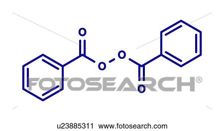 Stock Image - Benzoyl peroxide acne drug, molecular model. Fotosearch
