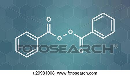 Stock Photo - Benzoyl peroxide acne drug, molecular model. Fotosearch