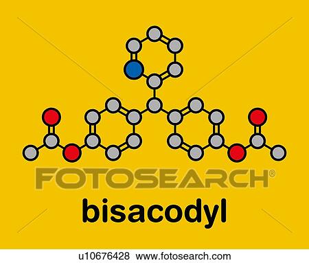 Stock Photo - Bisacodyl laxative drug, molecular model. Fotosearch
