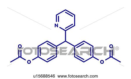 Stock Photograph - Bisacodyl laxative drug, molecular model. Fotosearch