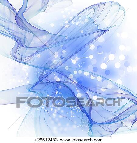 Stock Image - Blue swirls against white background, illustration.. Fotosearch
