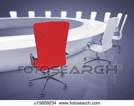 Picture - Boardroom interior, illustration. Fotosearch