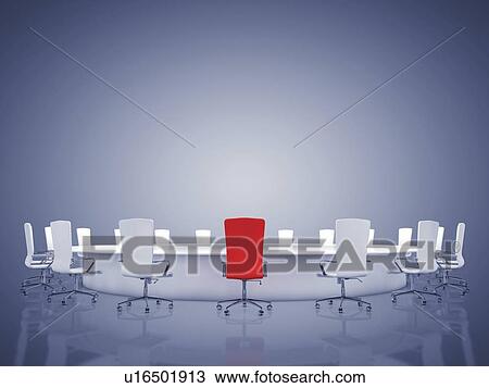 Stock Image - Boardroom interior, illustration. Fotosearch