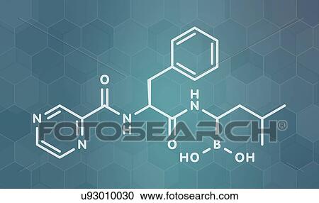 Stock Image - Bortezomib cancer drug, molecular model. Fotosearch