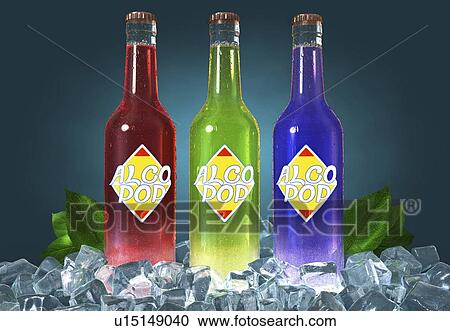 Bottles of alcopop, illustration View Large Photo Image Stock Image - Bottles of alcopop, illustration. Fotosearch