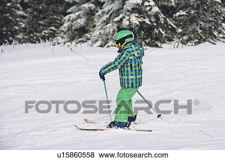 Boy skiing View Large Photo Image Stock Photo - Boy skiing. Fotosearch