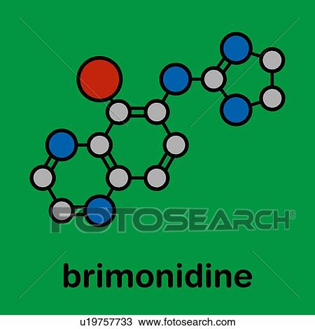 Stock Image - Brimonidine alpha2-adrenergic drug, molecular model. Fotosearch