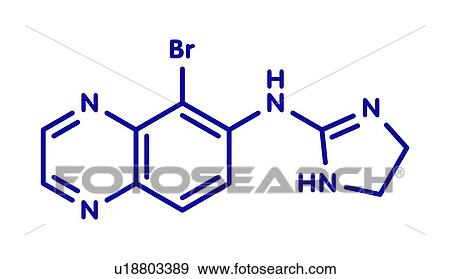 Stock Photo - Brimonidine alpha2-adrenergic drug, molecular model. Fotosearch