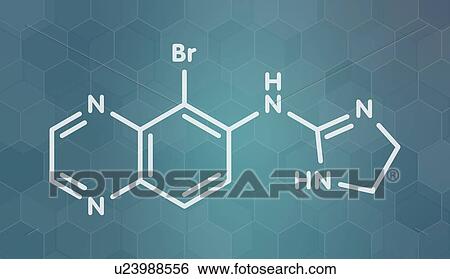 Stock Photograph - Brimonidine alpha2-adrenergic drug, molecular model. Fotosearch