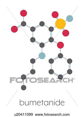 Stock Photo - Bumetanide heart failure drug, molecular model. Fotosearch