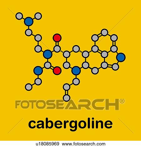 Cabergoline Parkinson's disease drug, molecular model View Large Photo Image Stock Photo - Cabergoline Parkinson's disease drug, molecular model. Fotosearch