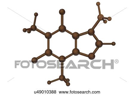 Stock Photo - Caffeine molecule, illustration. Fotosearch