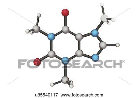 Stock Photo - Caffeine molecule, illustration. Fotosearch