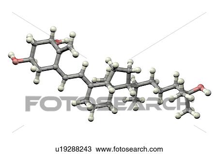 Stock Image - Calcitriol, molecular model. Fotosearch