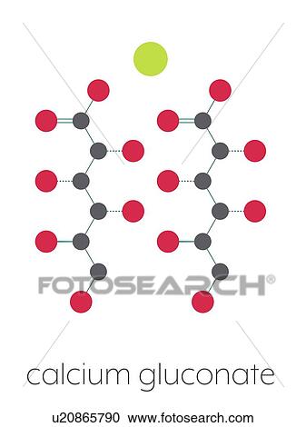 Stock Image - Calcium gluconate drug, molecular model. Fotosearch