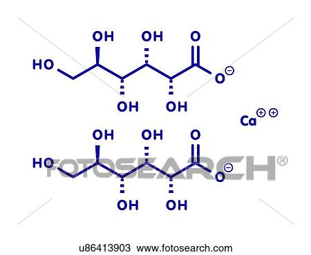 Stock Image - Calcium gluconate drug, molecular model. Fotosearch