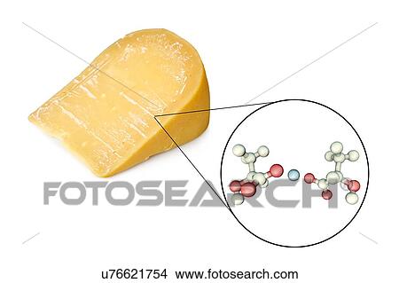 Picture - Calcium lactate crystals on cheese, composite image. Fotosearch