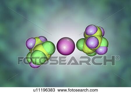 Stock Image - Calcium lactate, molecular model. Fotosearch