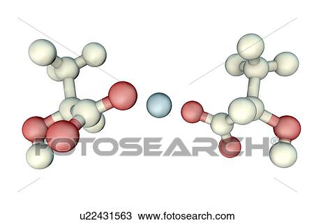 Stock Image - Calcium lactate, molecular model. Fotosearch