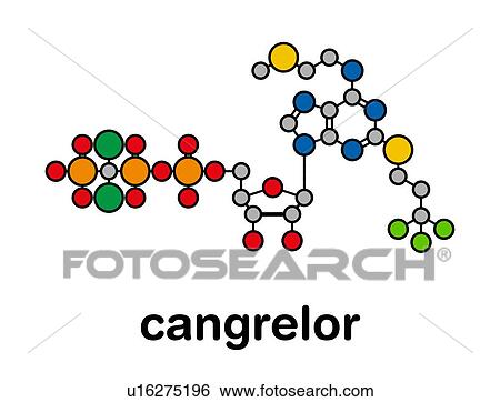Stock Photograph - Cangrelor antiplatelet drug, molecular model. Fotosearch