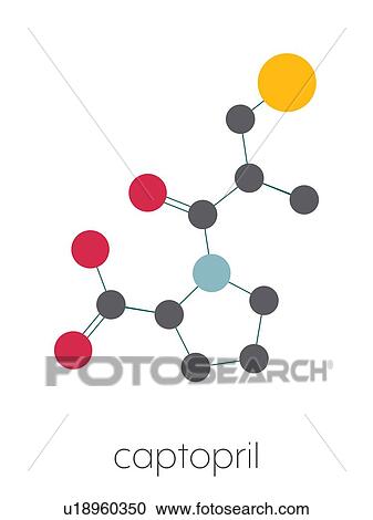 Captopril high blood pressure drug, molecular model View Large Photo Image Stock Image - Captopril high blood pressure drug, molecular model. Fotosearch