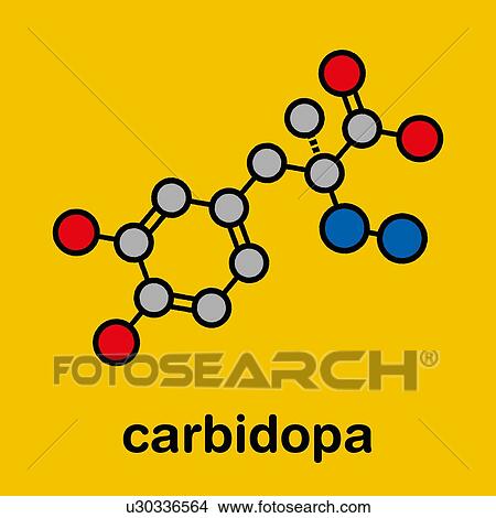 Carbidopa Parkinson's disease drug, molecular model View Large Photo Image Picture - Carbidopa Parkinson's disease drug, molecular model. Fotosearch
